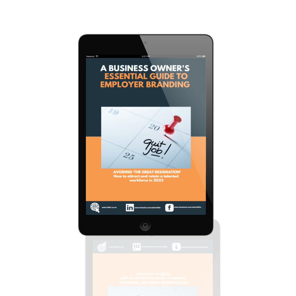 ipad with employer branding book